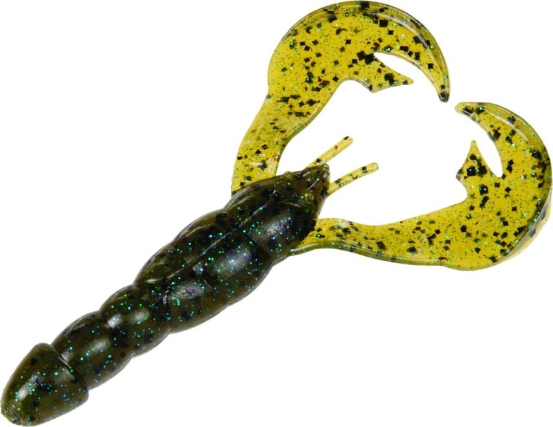 Strike King Rage Craw 4-Inch Fishing Lure, Soft Plastic Grub, Unique Design, Realistic Pincers, Slender Body, 4-Inches, 7-Pack